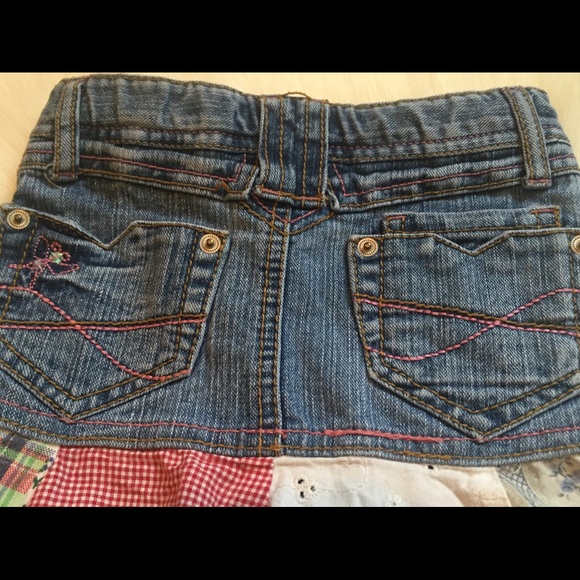 Girls BoHo denim mini skirt size 4 - Picture 3 of 6